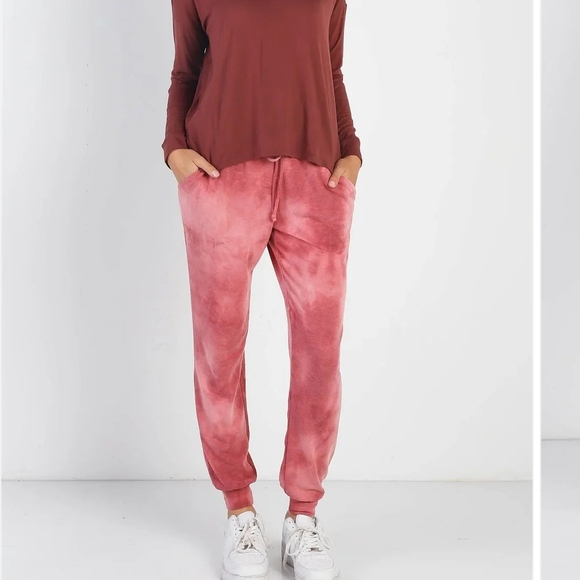 Pants - Rust Tie-Dye Jogger Pants